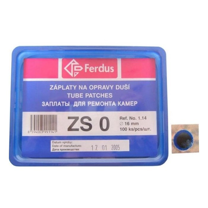 záplaty Ferdus ZS 0 16mm 100ks/1.43/ks