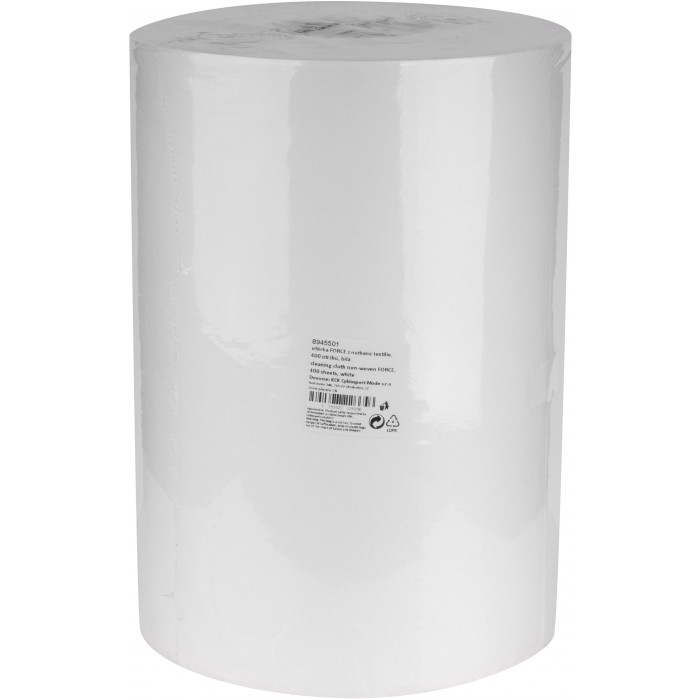 Utěrka FORCE z netkané textilie, 400 útržků, bílá